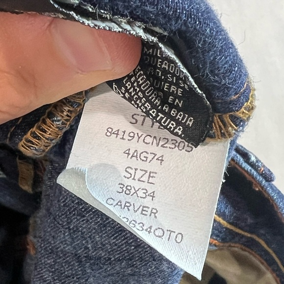 Polo Ralph Lauren 38W 34L Carver Heritage Men's Relaxed Denim Vintage Blue Jeans - Picture 12 of 16